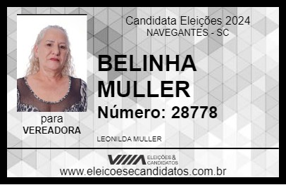 Candidato BELINHA MULLER 2024 - NAVEGANTES - Eleições