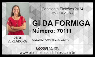 Candidato GI DA FORMIGA 2024 - PALHOÇA - Eleições