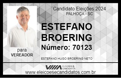 Candidato ESTEFANO BROERING 2024 - PALHOÇA - Eleições