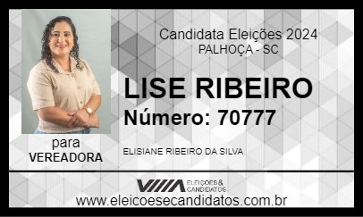 Candidato LISE RIBEIRO 2024 - PALHOÇA - Eleições