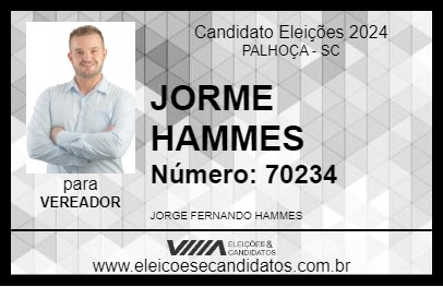 Candidato JORGE HAMMES 2024 - PALHOÇA - Eleições