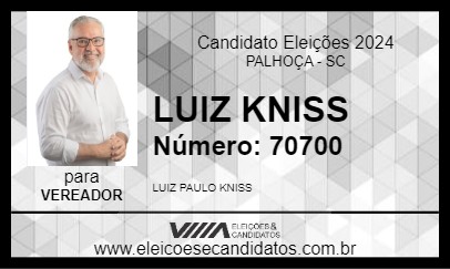 Candidato LUIZ KNISS 2024 - PALHOÇA - Eleições