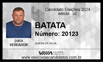 Candidato BATATA 2024 - IMBUIA - Eleições