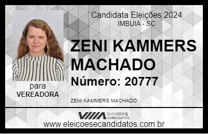 Candidato ZENI KAMMERS MACHADO 2024 - IMBUIA - Eleições