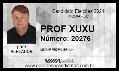 Candidato PROF XUXU 2024 - IMBUIA - Eleições