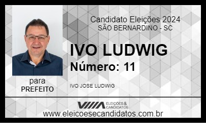 Candidato IVO LUDWIG 2024 - SÃO BERNARDINO - Eleições