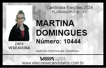 Candidato MARTINA DOMINGUES 2024 - FLORIANÓPOLIS - Eleições