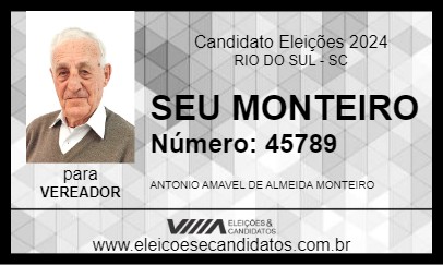 Candidato SEU MONTEIRO 2024 - RIO DO SUL - Eleições