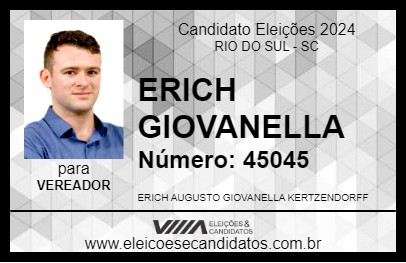 Candidato ERICH GIOVANELLA 2024 - RIO DO SUL - Eleições