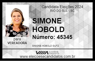 Candidato SIMONE HOBOLD 2024 - RIO DO SUL - Eleições