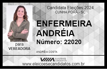 Candidato ENFERMEIRA ANDRÉIA 2024 - CUNHA PORÃ - Eleições