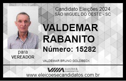 Candidato VALDEMAR RABANITO 2024 - SÃO MIGUEL DO OESTE - Eleições