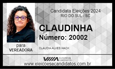 Candidato CLAUDINHA 2024 - RIO DO SUL - Eleições