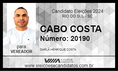 Candidato CABO COSTA 2024 - RIO DO SUL - Eleições