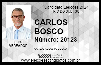 Candidato CARLOS BOSCO 2024 - RIO DO SUL - Eleições