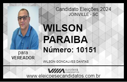 Candidato WILSON PARAIBA 2024 - JOINVILLE - Eleições