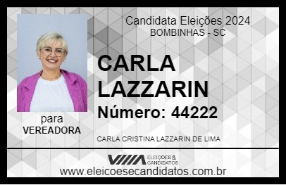 Candidato CARLA LAZZARIN 2024 - BOMBINHAS - Eleições