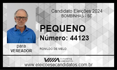 Candidato PEQUENO 2024 - BOMBINHAS - Eleições