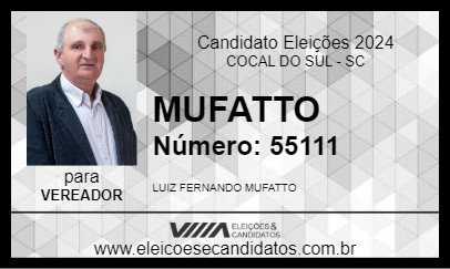 Candidato MUFATTO 2024 - COCAL DO SUL - Eleições