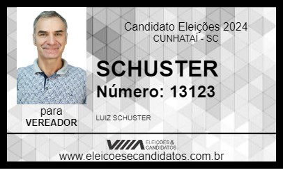 Candidato SCHUSTER 2024 - CUNHATAÍ - Eleições