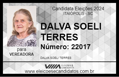 Candidato DALVA SOELI TERRES 2024 - ITAIÓPOLIS - Eleições