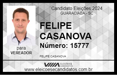 Candidato FELIPE CASANOVA 2024 - GUARACIABA - Eleições