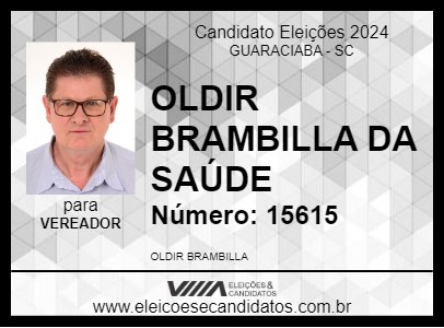 Candidato OLDIR BRAMBILLA  DA SAÚDE 2024 - GUARACIABA - Eleições