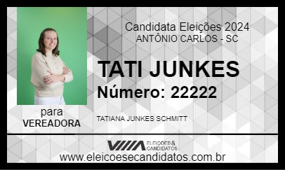 Candidato TATI JUNKES 2024 - ANTÔNIO CARLOS - Eleições