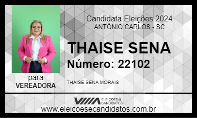 Candidato THAISE SENA 2024 - ANTÔNIO CARLOS - Eleições