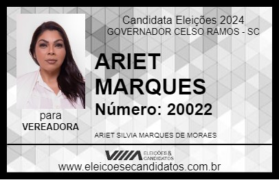 Candidato ARIET MARQUES 2024 - GOVERNADOR CELSO RAMOS - Eleições