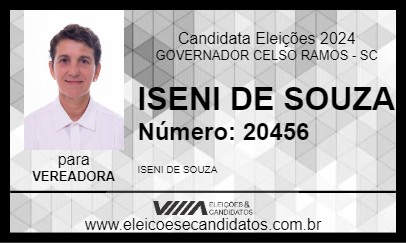 Candidato ISENI DE SOUZA 2024 - GOVERNADOR CELSO RAMOS - Eleições