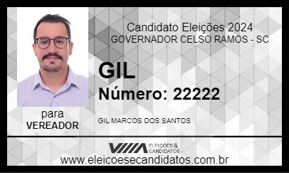 Candidato GIL 2024 - GOVERNADOR CELSO RAMOS - Eleições