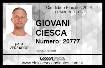 Candidato GIOVANI CIESCA 2024 - FRAIBURGO - Eleições