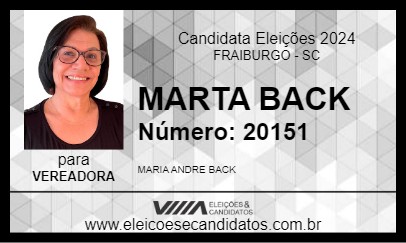 Candidato MARTA BACK 2024 - FRAIBURGO - Eleições