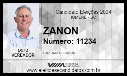 Candidato ZANON 2024 - IOMERÊ - Eleições