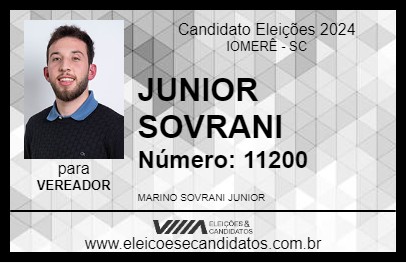 Candidato JUNIOR SOVRANI 2024 - IOMERÊ - Eleições