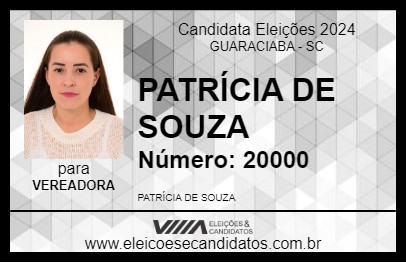 Candidato PATRÍCIA DE SOUZA 2024 - GUARACIABA - Eleições