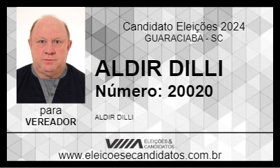 Candidato ALDIR DILLI 2024 - GUARACIABA - Eleições