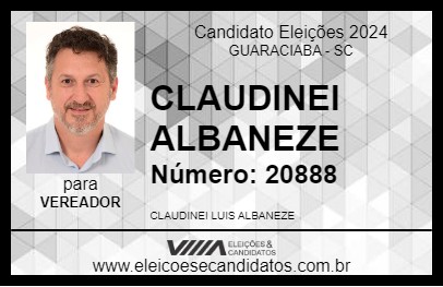 Candidato CLAUDINEI ALBANEZE 2024 - GUARACIABA - Eleições