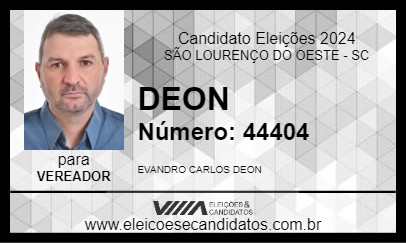 Candidato EVANDRO DEON 2024 - SÃO LOURENÇO DO OESTE - Eleições