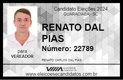 Candidato RENATO DAL PIAS 2024 - GUARACIABA - Eleições