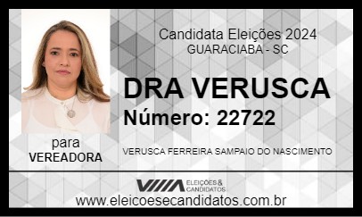 Candidato DRA VERUSCA 2024 - GUARACIABA - Eleições