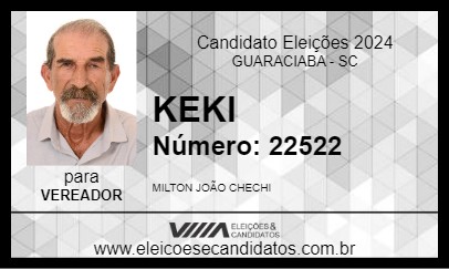 Candidato KEKI 2024 - GUARACIABA - Eleições