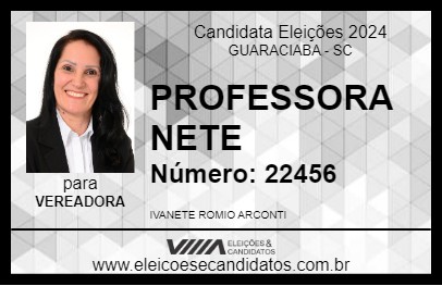 Candidato PROFESSORA NETE 2024 - GUARACIABA - Eleições