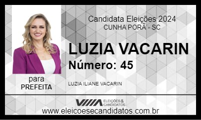 Candidato LUZIA VACARIN 2024 - CUNHA PORÃ - Eleições