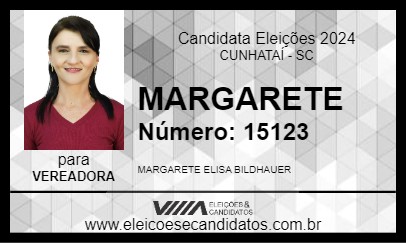 Candidato MARGARETE 2024 - CUNHATAÍ - Eleições