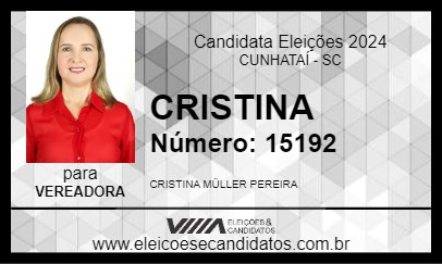 Candidato CRISTINA 2024 - CUNHATAÍ - Eleições