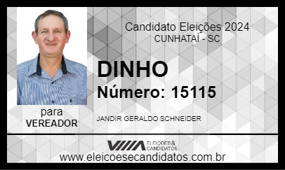 Candidato DINHO 2024 - CUNHATAÍ - Eleições