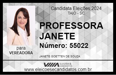 Candidato PROFESSORA JANETE 2024 - TAIÓ - Eleições