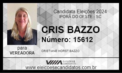 Candidato CRIS BAZZO 2024 - IPORÃ DO OESTE - Eleições